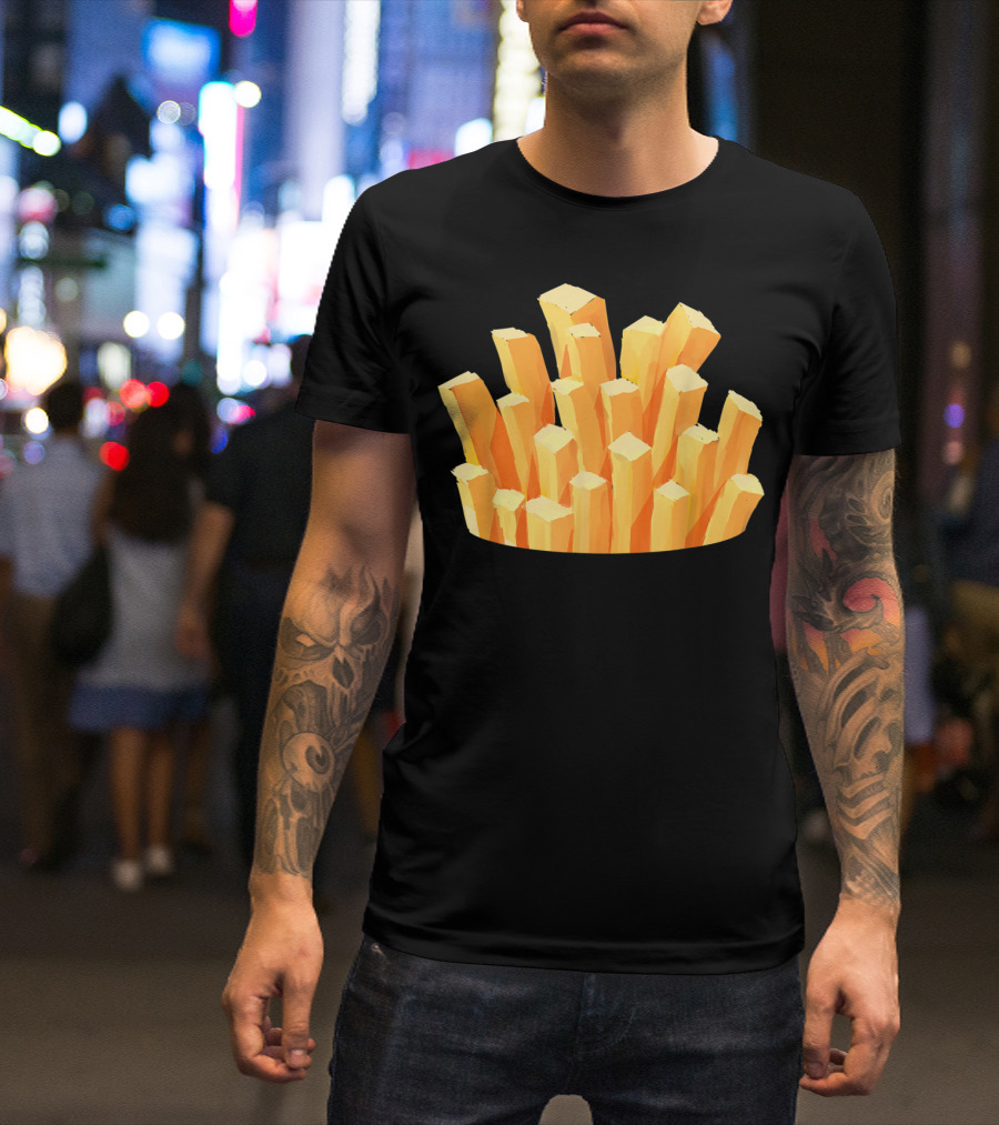 French Fries Costume Halloween Easy Cosplay Iconic Food T-Shirt