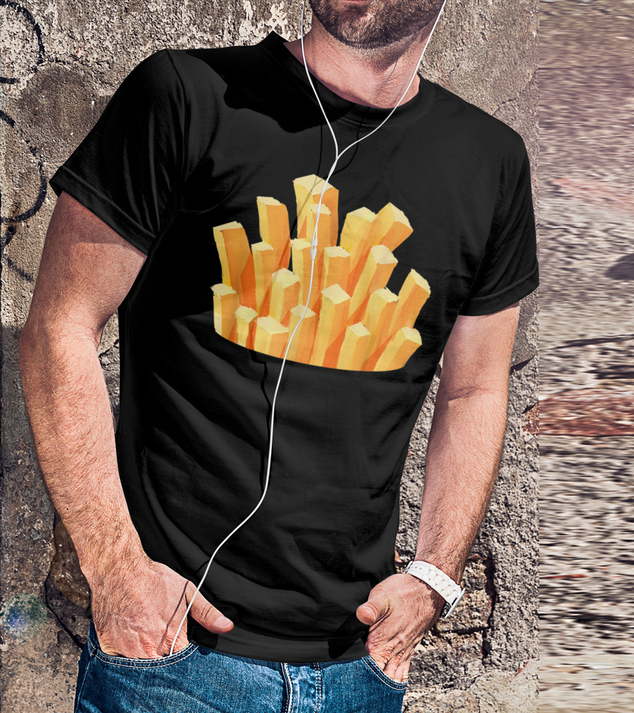 French Fries Costume Halloween Easy Cosplay Iconic Food T-Shirt
