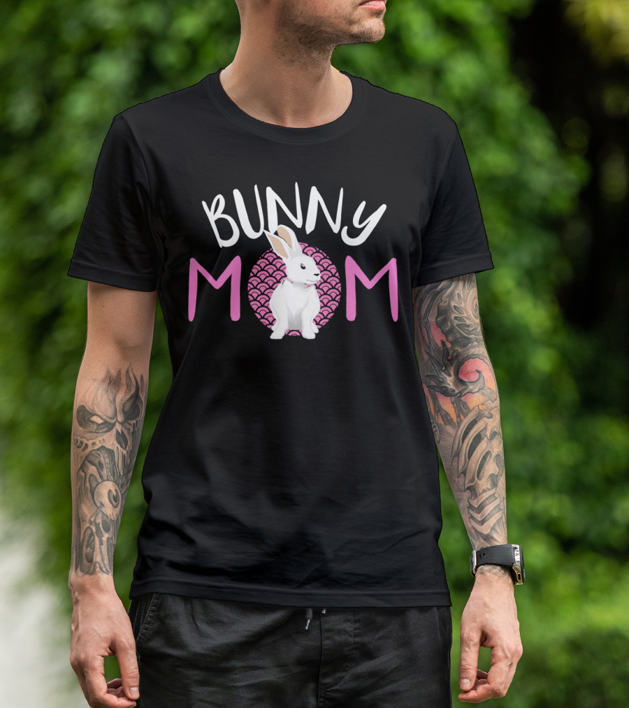Bunny Mom White Dwarf Rabbit Pink T-Shirt