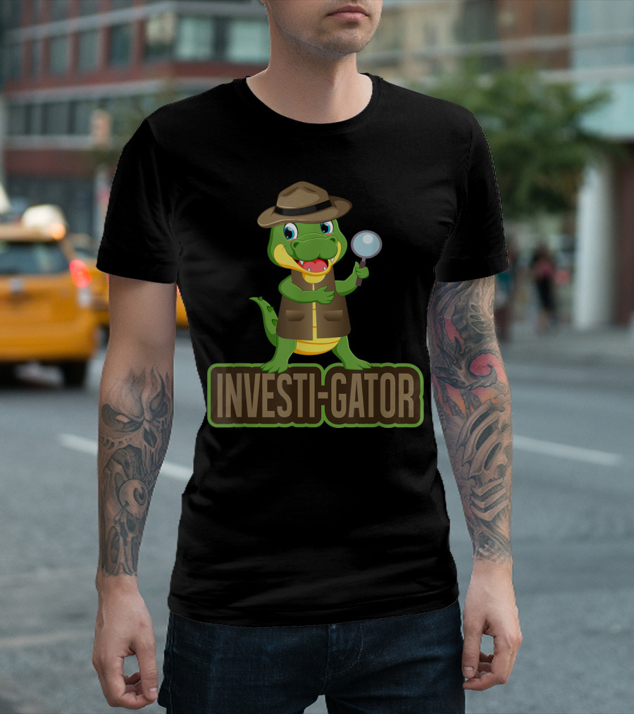 Investi-Gator Detective Alligator Funny Investigator Pun T-Shirt