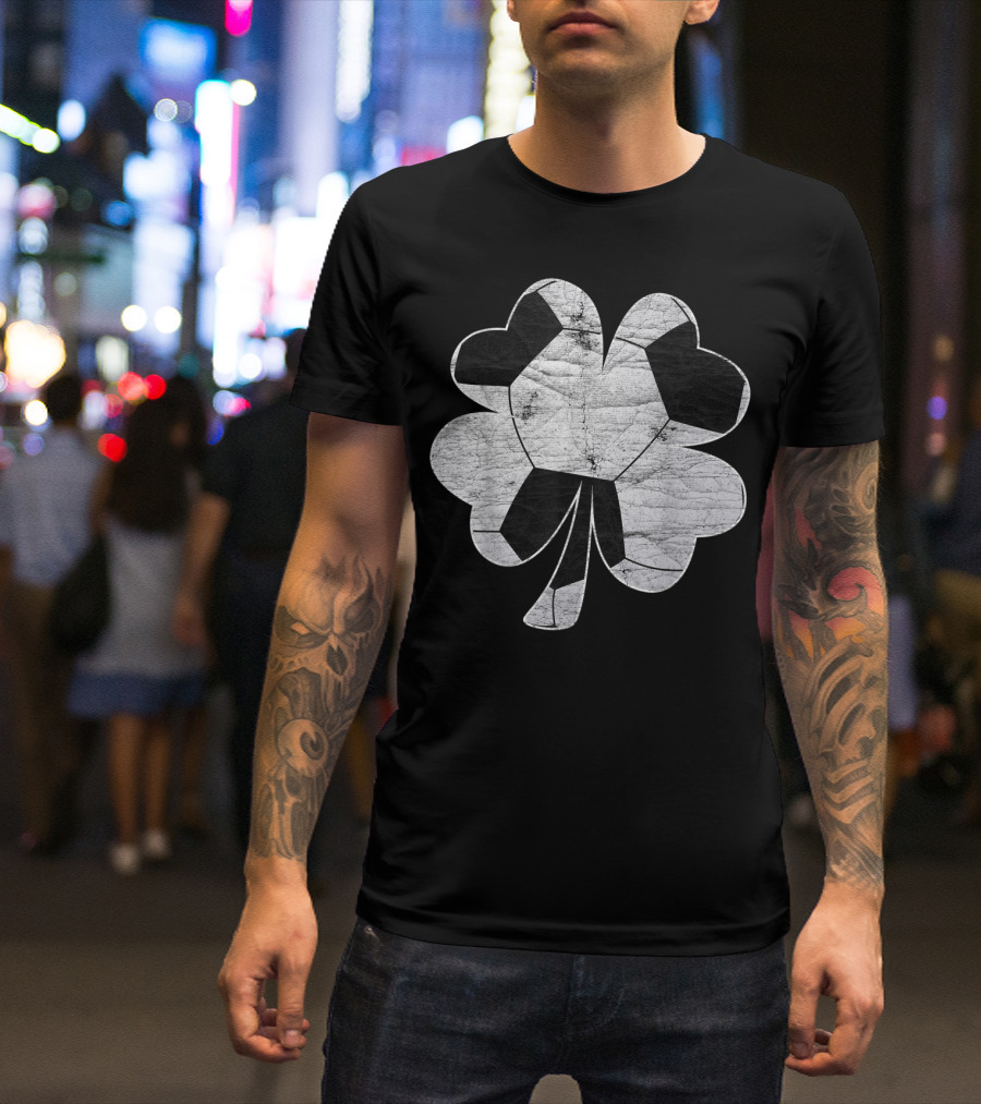 Funny Soccer Irish Shamrock Boys Men T-Shirt