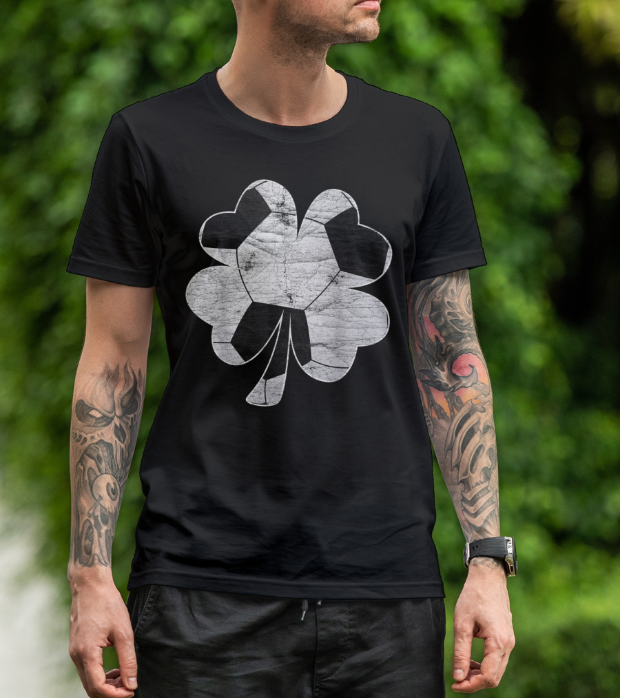 Funny Soccer Irish Shamrock Boys Men T-Shirt