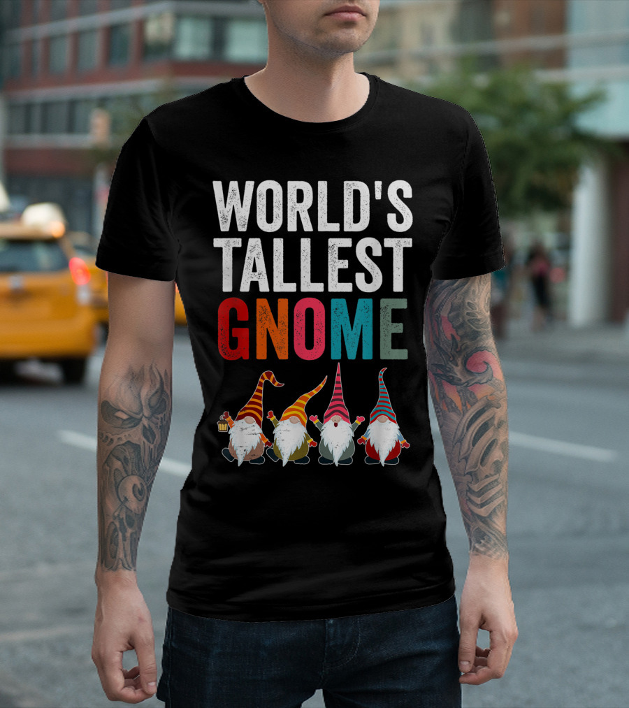 World's Tallest Gnome Christmas Lovers Funny Gnomes T-Shirt