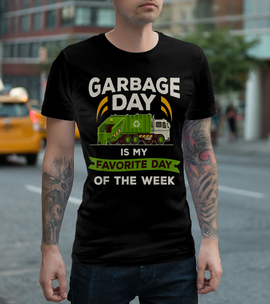 Garbage Day Is My Favorite Day Of The Week Kids City Garbage Truck T-Shirt