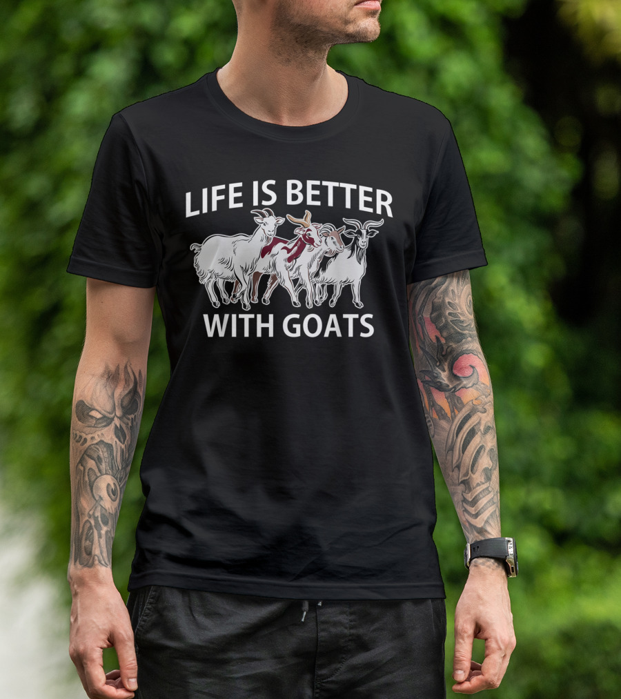 Life Is Better With Goats Vintage Themed T-Shirt