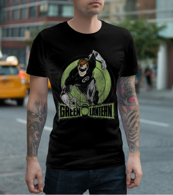 Green Lantern Dynamic Hero Inside Emblem Circle T-Shirt