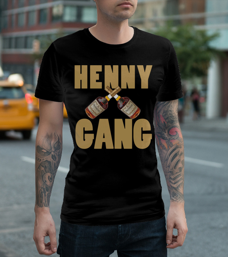 Henny Gang Hennessy Bottle Crossover T-Shirt