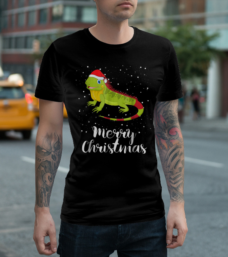 Merry Christmas Iguana Funny Family Matching Group T-Shirt