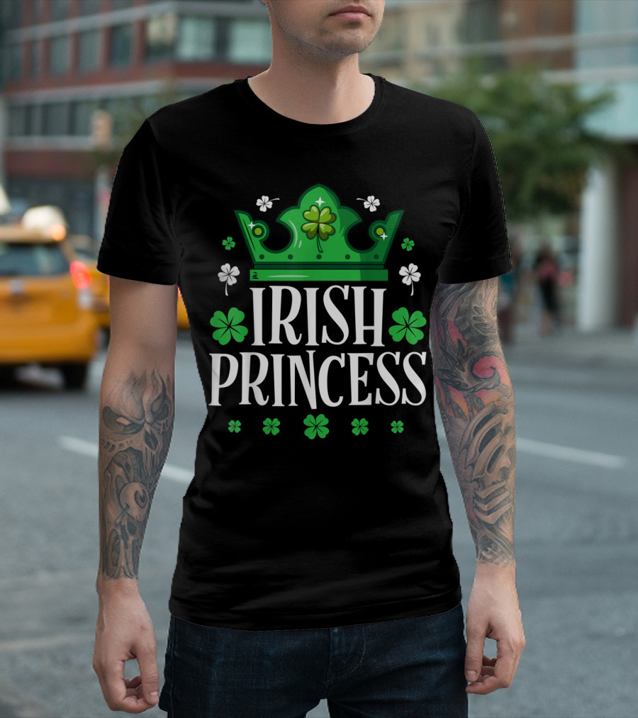 Irish Princess St Patricks Day Crown Shamrock T-Shirt