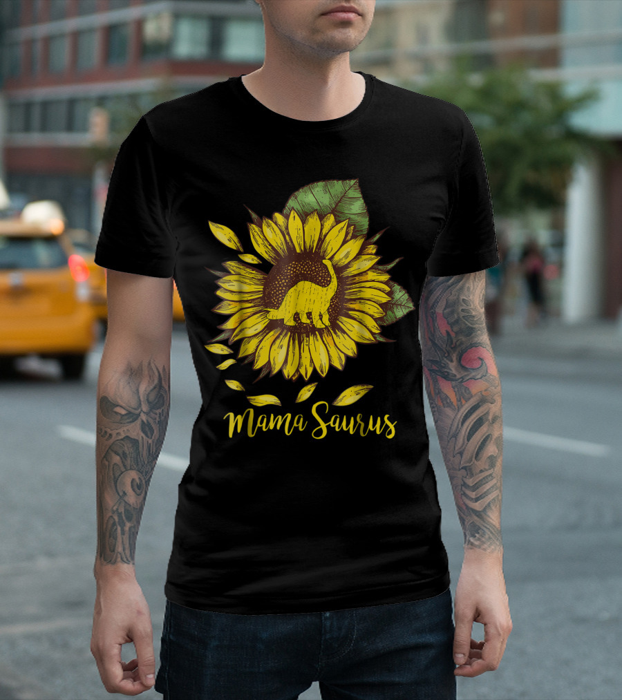 Mamasaurus Dinosaur Sunflower T-Shirt