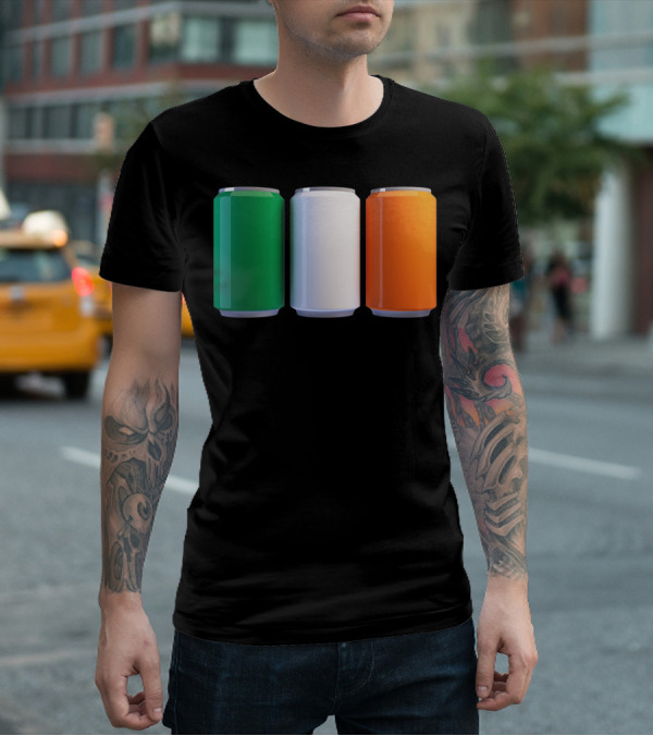 Irish Flag Beer Cans St Patrick's Day Ireland T-Shirt