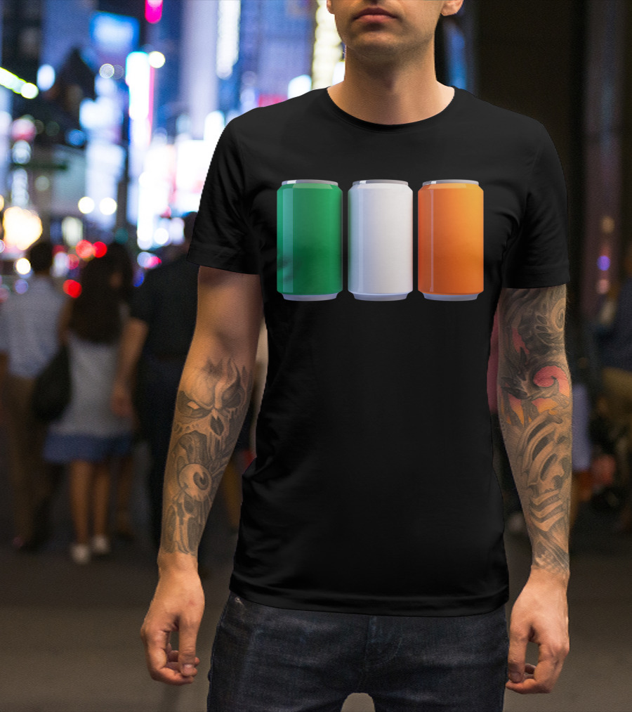 Irish Flag Beer Cans St Patrick's Day Ireland T-Shirt