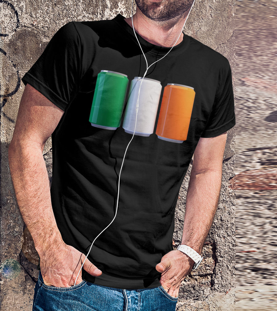 Irish Flag Beer Cans St Patrick's Day Ireland T-Shirt