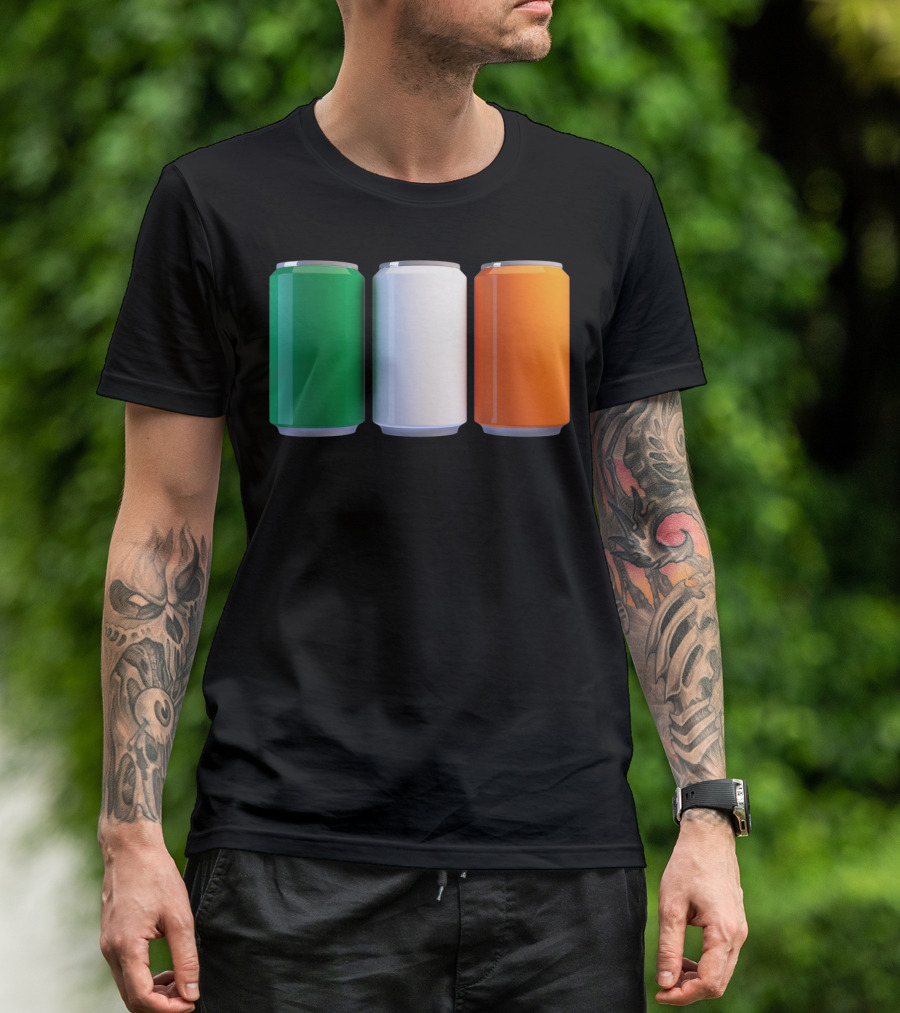 Irish Flag Beer Cans St Patrick's Day Ireland T-Shirt
