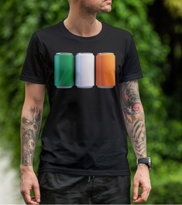 Irish Flag Beer Cans St Patrick's Day Ireland T-Shirt