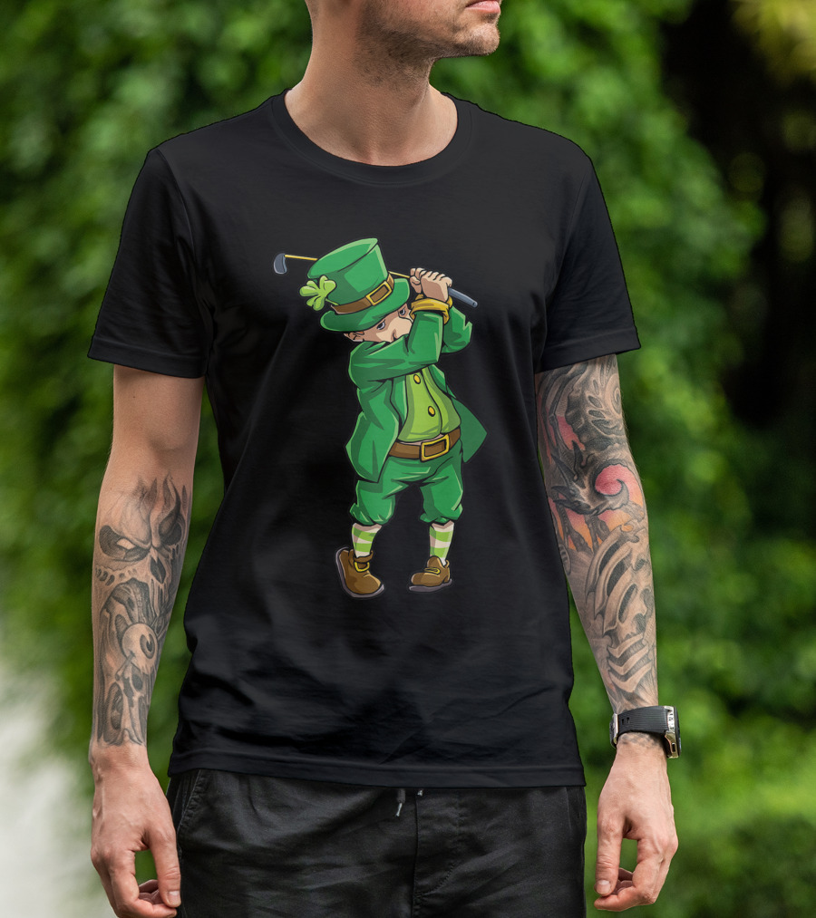 Leprechaun Golf St Patricks Day Boys JD Irish Golfer T-Shirt