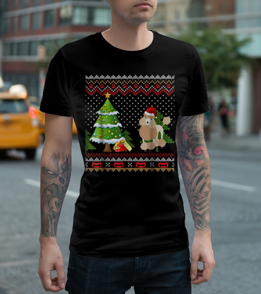 Poodles Santa Christmas Ugly Dog Holiday T-Shirt