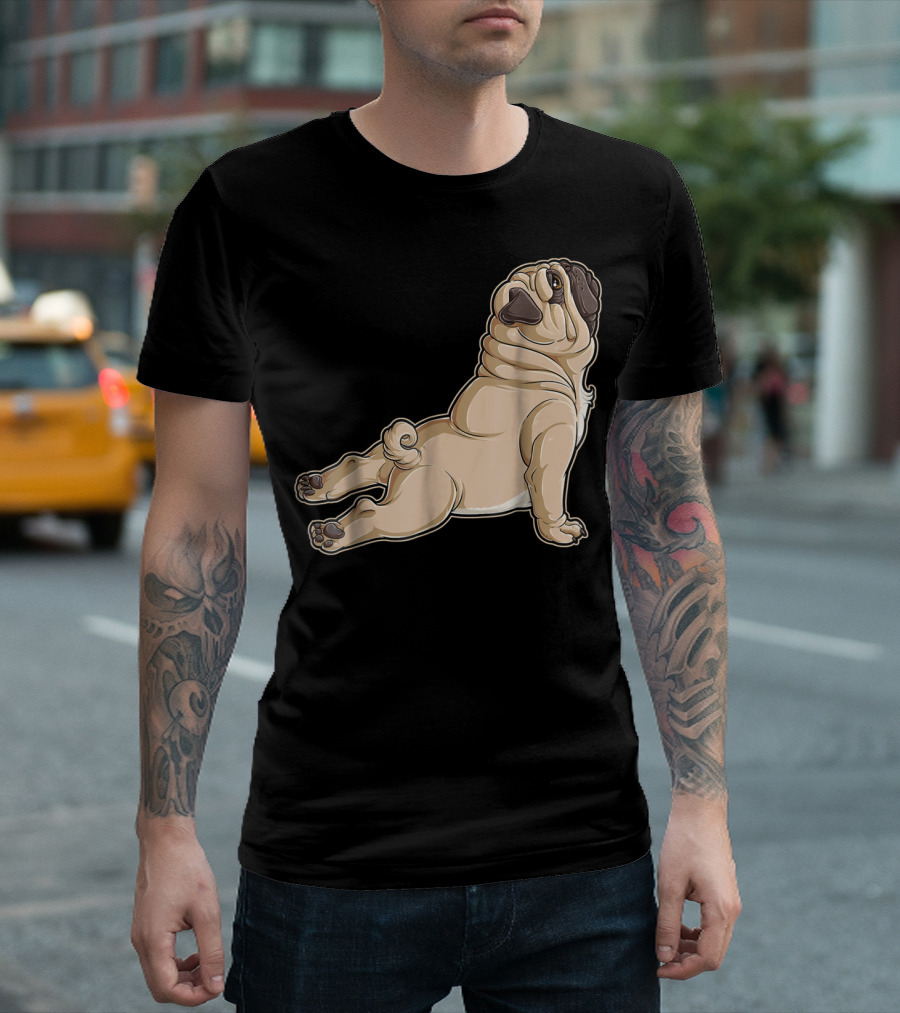 Pug Yoga Pose for Dog Lovers Puppy Funny T-Shirt