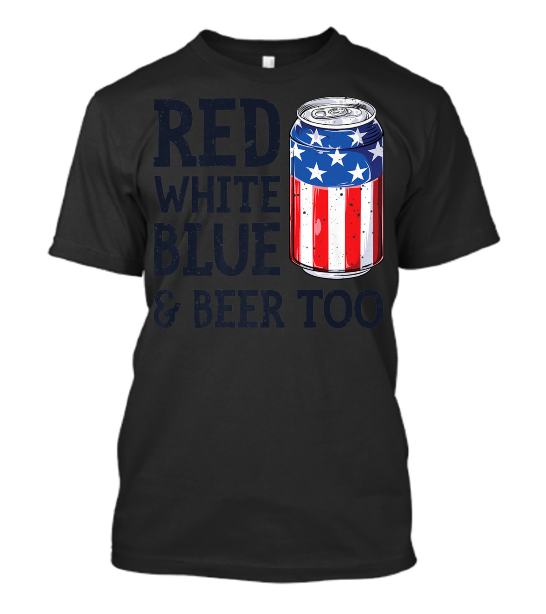 Red White Blue Beer Can Stars Stripes 4th Of July T-Shirt