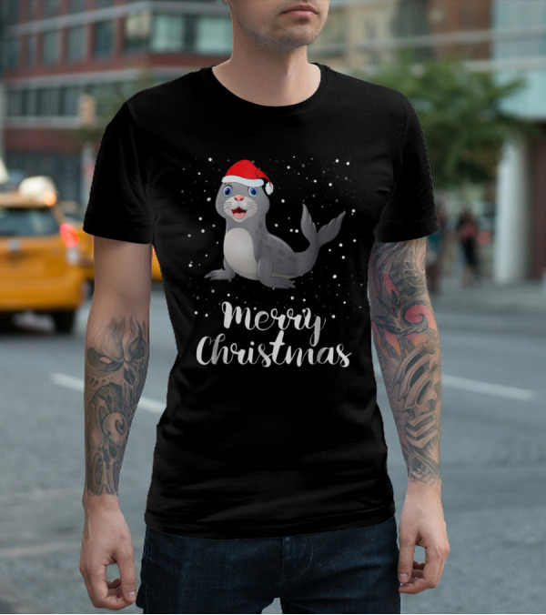 Seal Merry Christmas Funny Matching Family Group T-Shirt