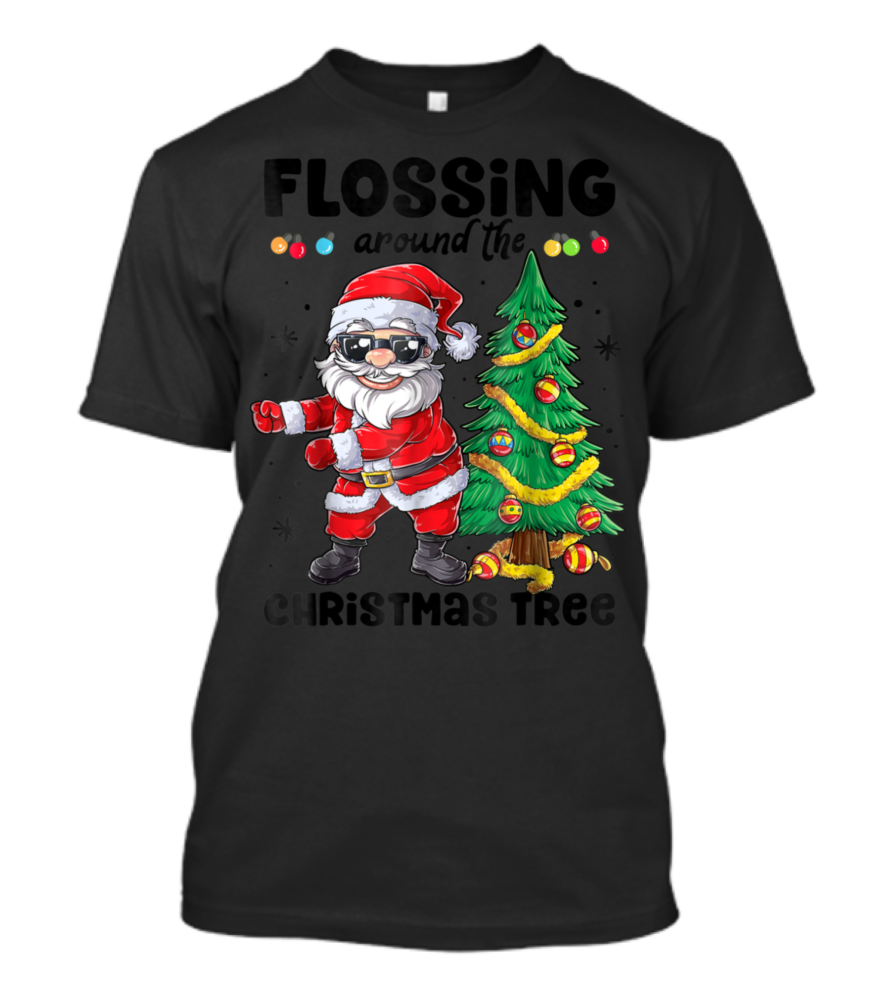 Flossing Around The Christmas Tree Santa Floss T-Shirt