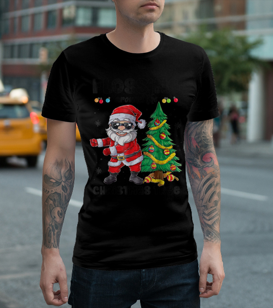 Flossing Around The Christmas Tree Santa Floss T-Shirt