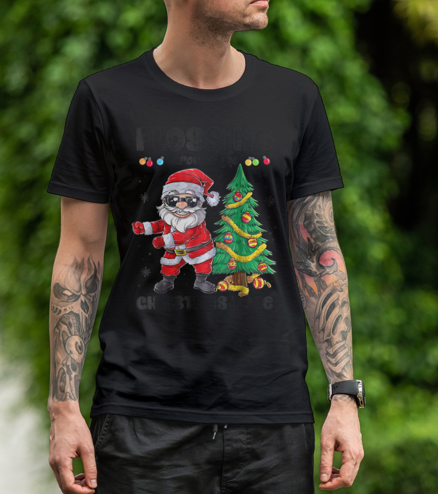 Flossing Around The Christmas Tree Santa Floss T-Shirt