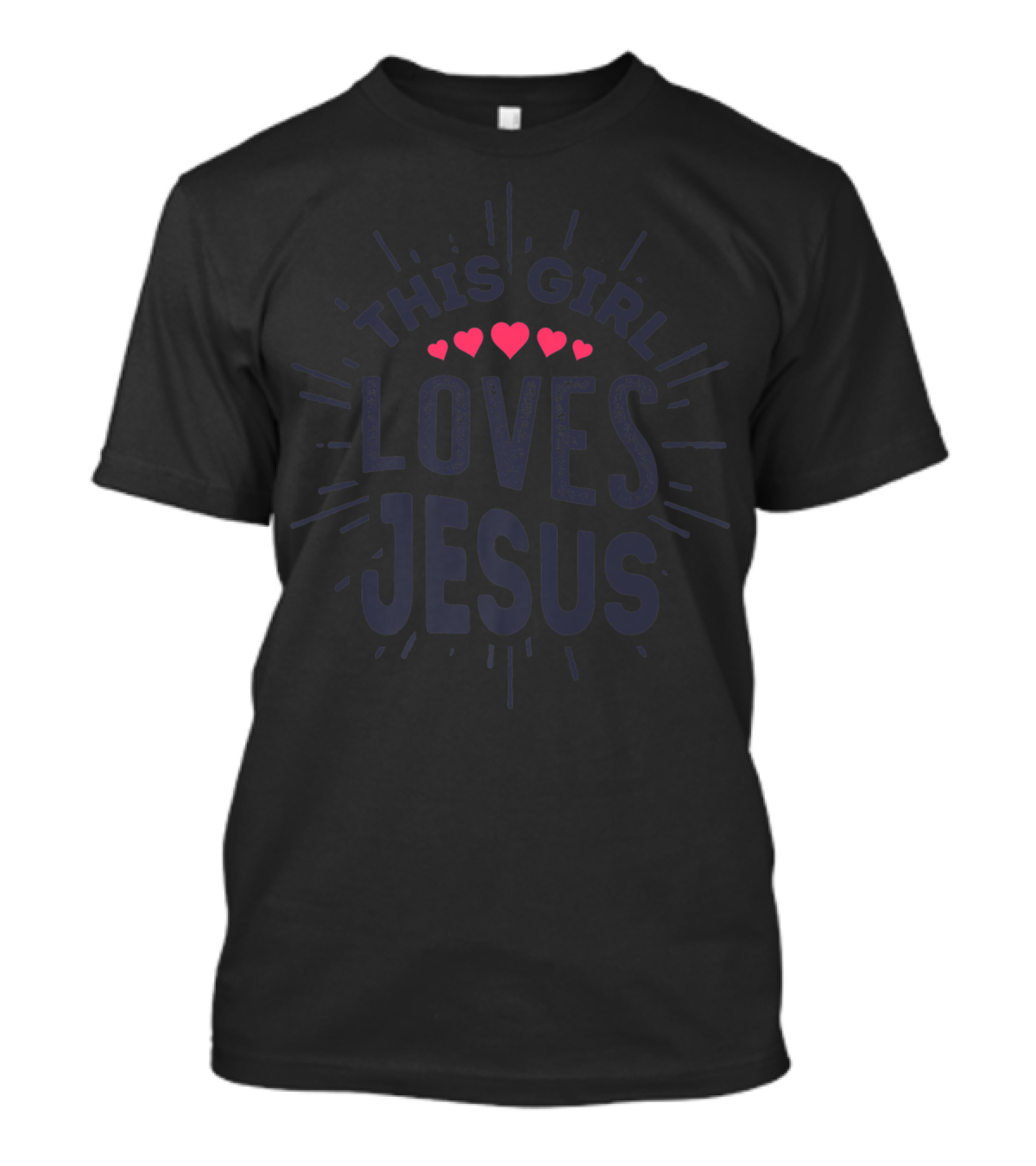 This Girl Loves Jesus With Hearts Christian Faith Girls T-Shirt