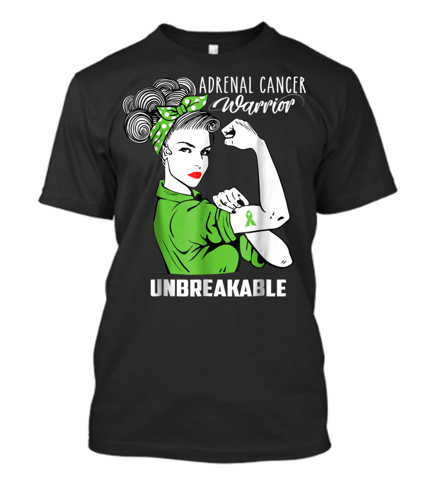 Adrenal Cancer Warrior Unbreakable Awareness Ribbon Strength T-Shirt
