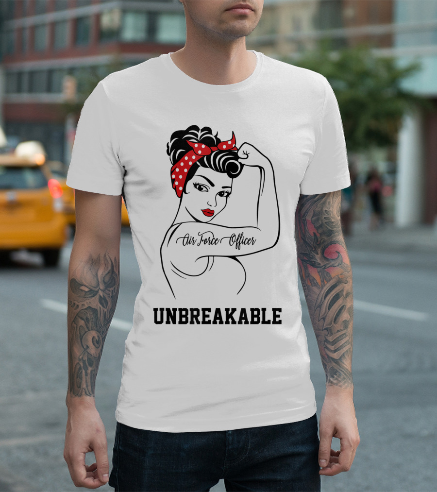 Air Force Officer Unbreakable Rosie the Riveter T-Shirt