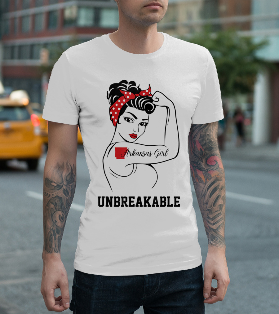 Arkansas Girl Unbreakable Rosie The Riveter T-Shirt
