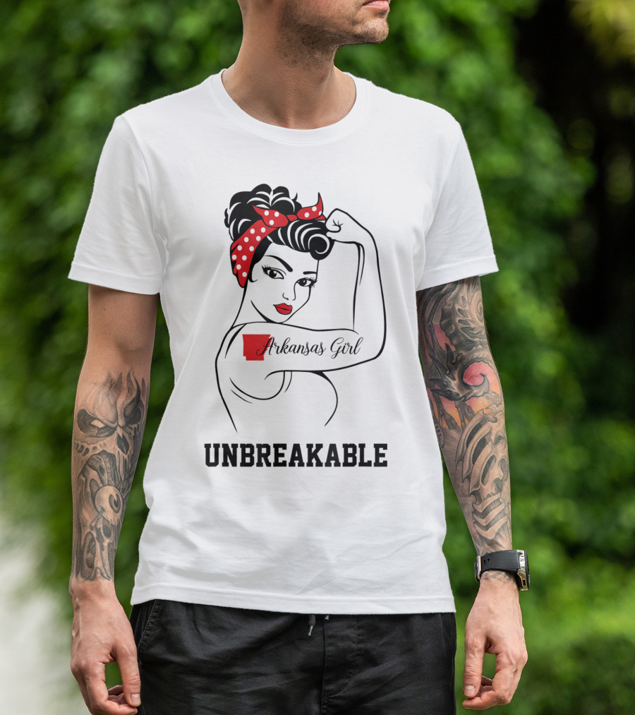 Arkansas Girl Unbreakable Rosie The Riveter T-Shirt