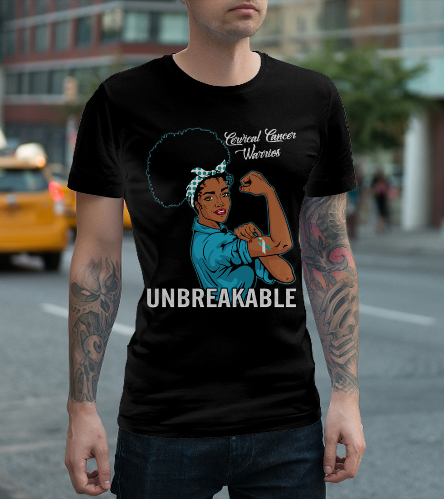 Unbreakable Black Women Cervical Cancer Warriors T-Shirt