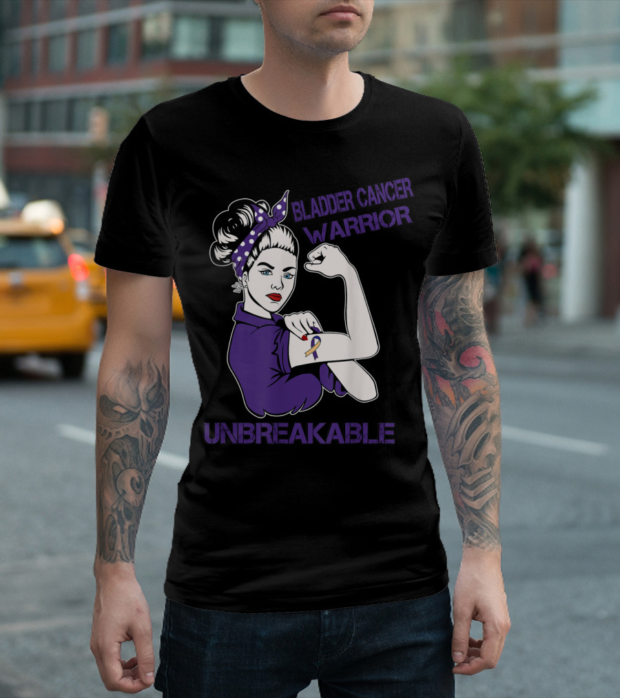Bladder Cancer Warrior Unbreakable Strong Woman T-Shirt