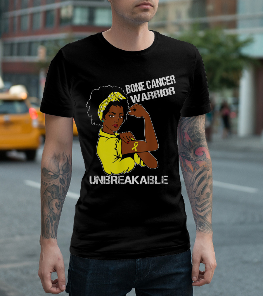 Bone Cancer Warrior Yellow Ribbon Unbreakable T-Shirt