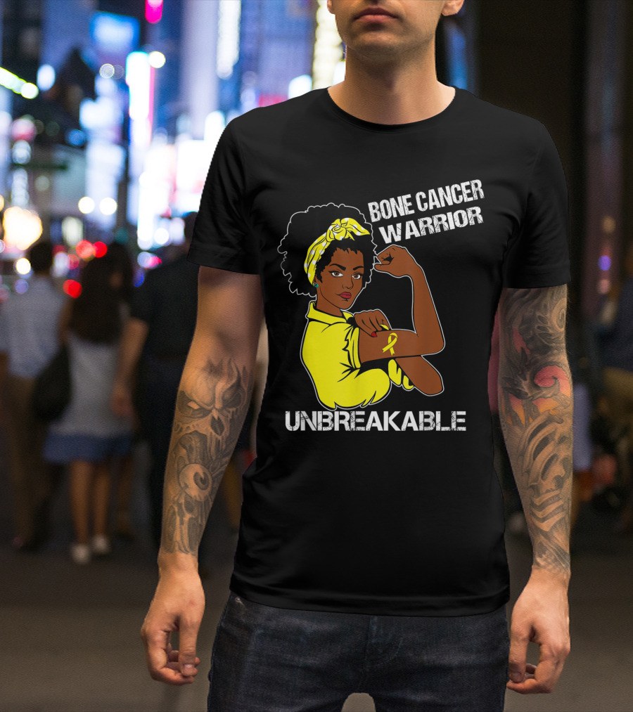 Bone Cancer Warrior Yellow Ribbon Unbreakable T-Shirt