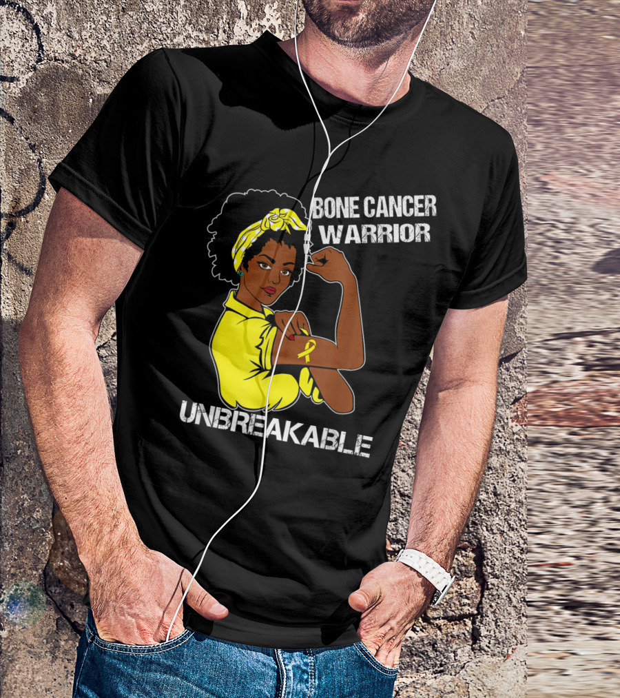 Bone Cancer Warrior Yellow Ribbon Unbreakable T-Shirt