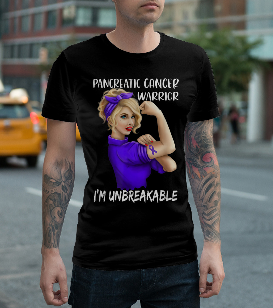 Pancreatic Cancer Warrior I'm Unbreakable T-Shirt