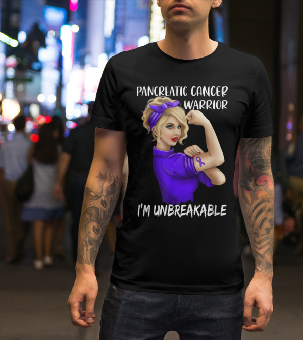 Pancreatic Cancer Warrior I'm Unbreakable T-Shirt