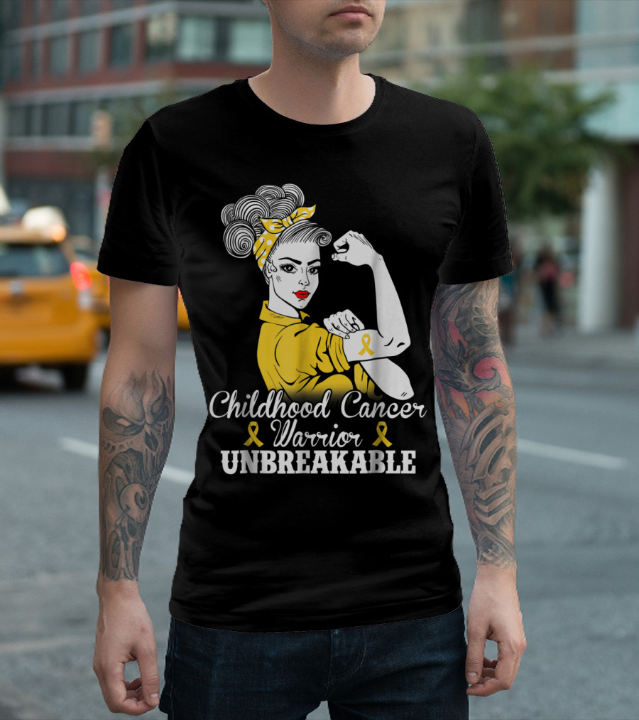 Childhood Cancer Warrior Unbreakable Awareness Month T-Shirt