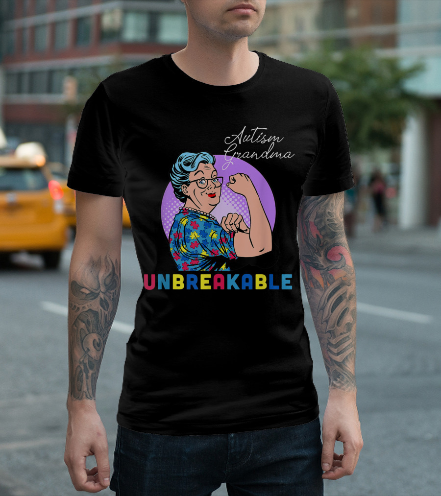 Autism Awareness Autism Grandma Unbreakable Pop T-Shirt