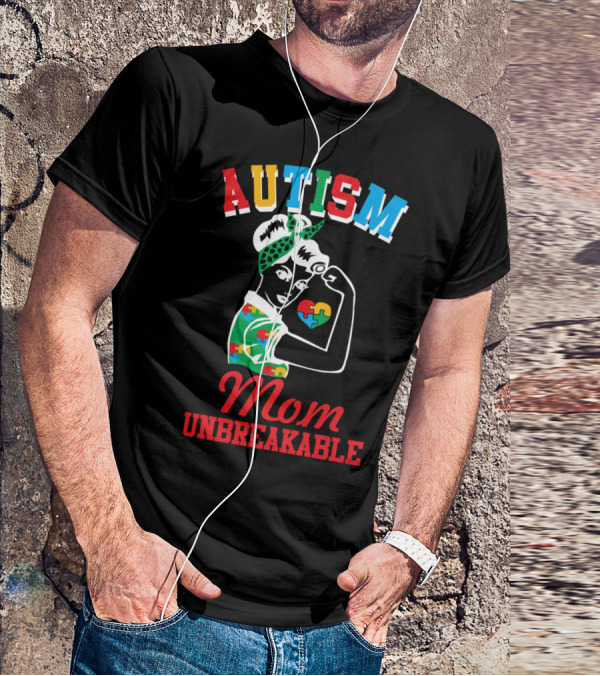 Autism Mom Unbreakable Puzzle Pieces Awareness T-Shirt