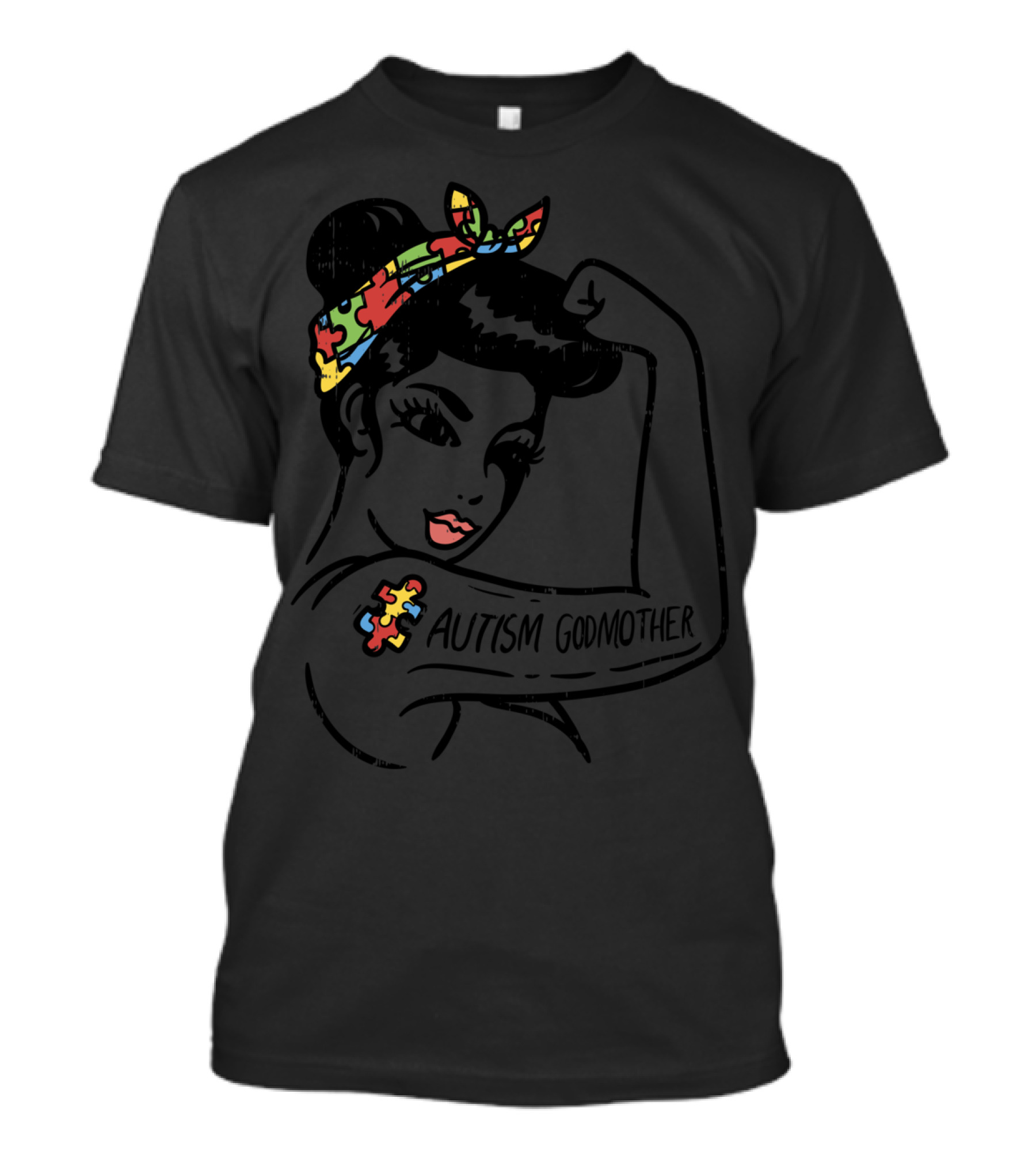 Autism Godmother Unbreakable Puzzle Piece Tattoo T-Shirt