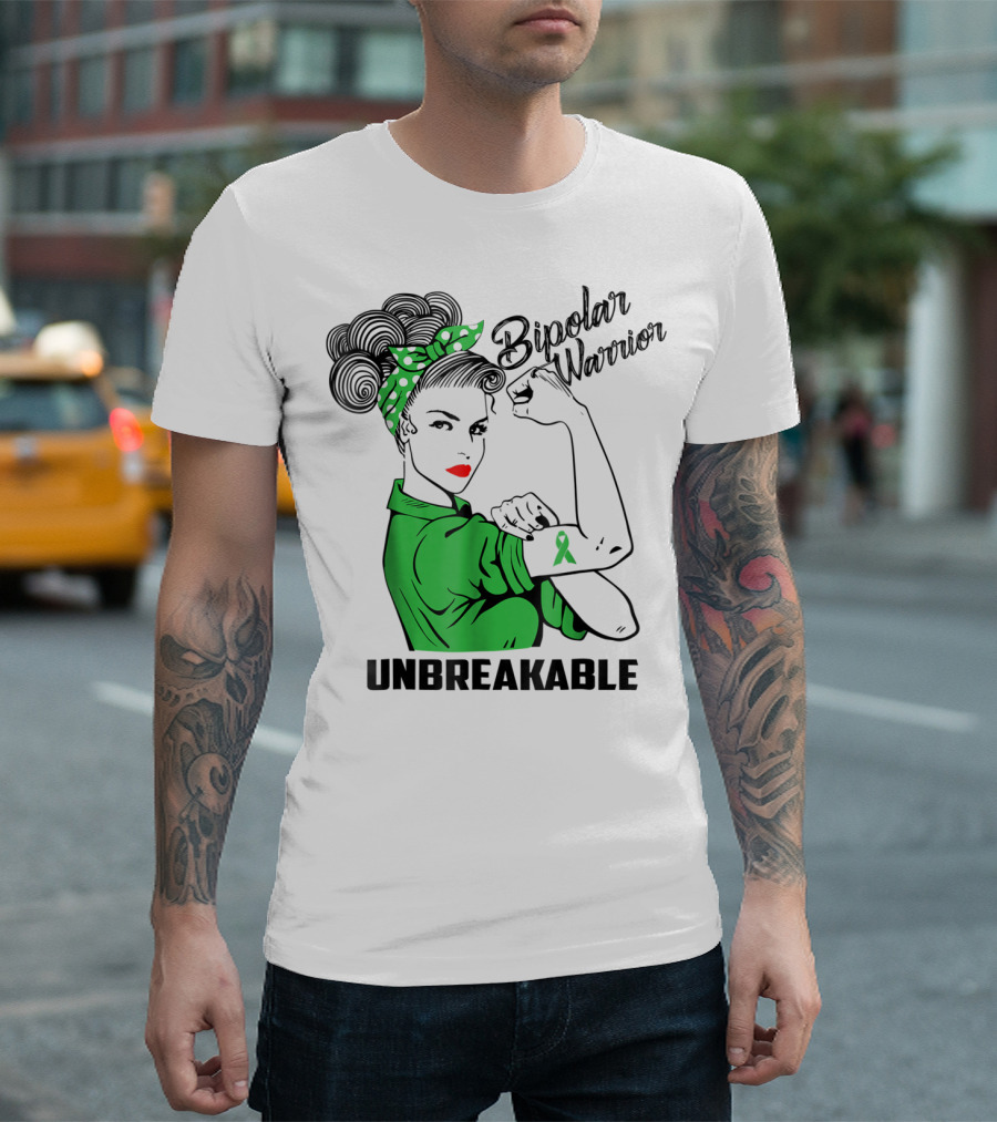 Bipolar Warrior Unbreakable Awareness Ribbon Empowerment T-Shirt