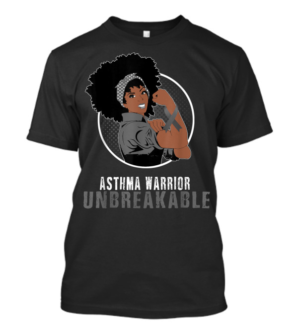 Black Girl Unbreakable Asthma Warrior Rosie The Riveter T-Shirt
