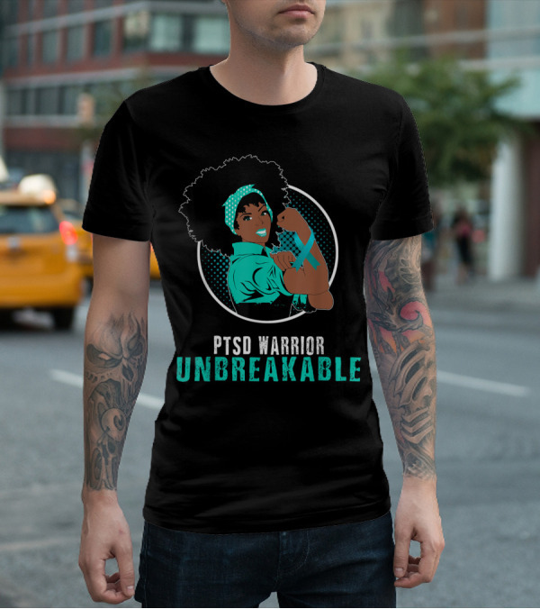 PTSD Warrior Unbreakable Black Girl Strength Empowerment T-Shirt