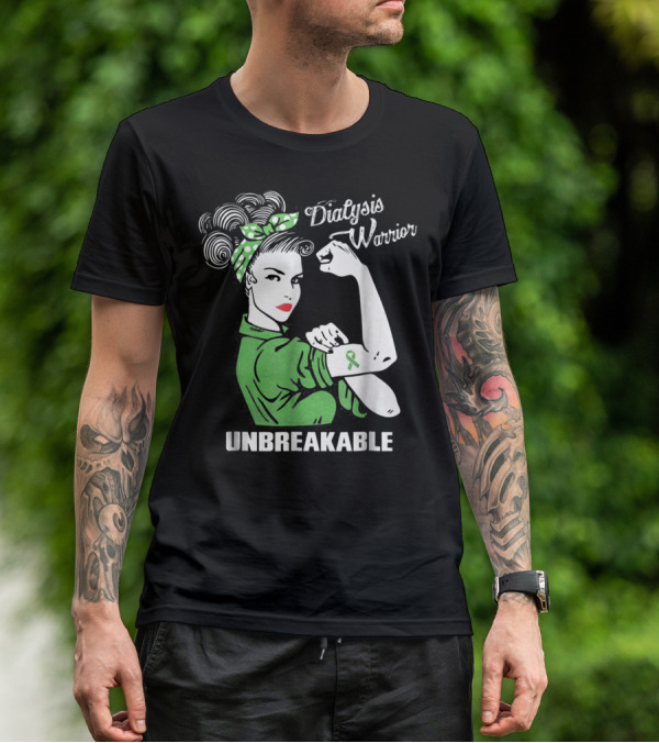 Dialysis Warrior Unbreakable Rosie The Riveter Awareness T-Shirt