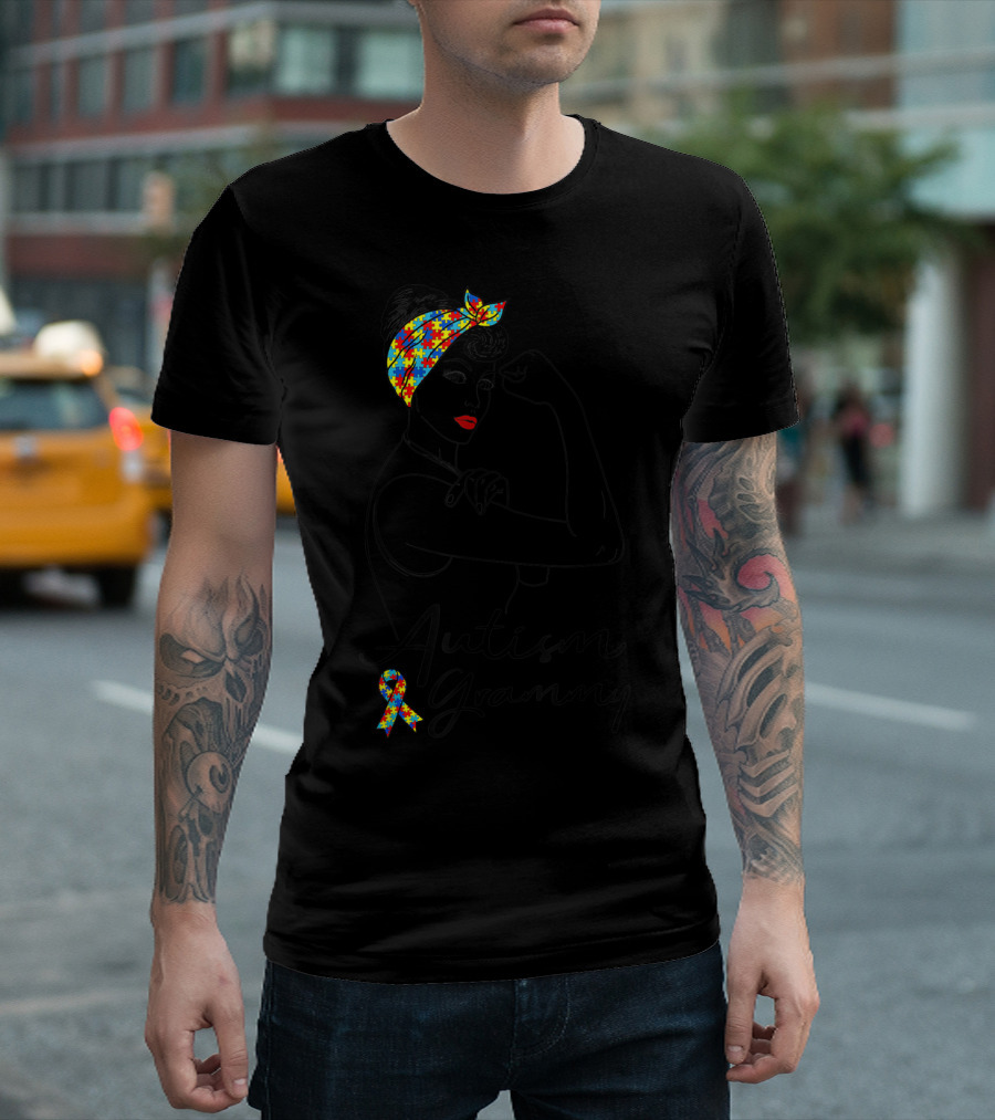 Autism Grammy Unbreakable Puzzle Ribbon Awareness Rosie T-Shirt