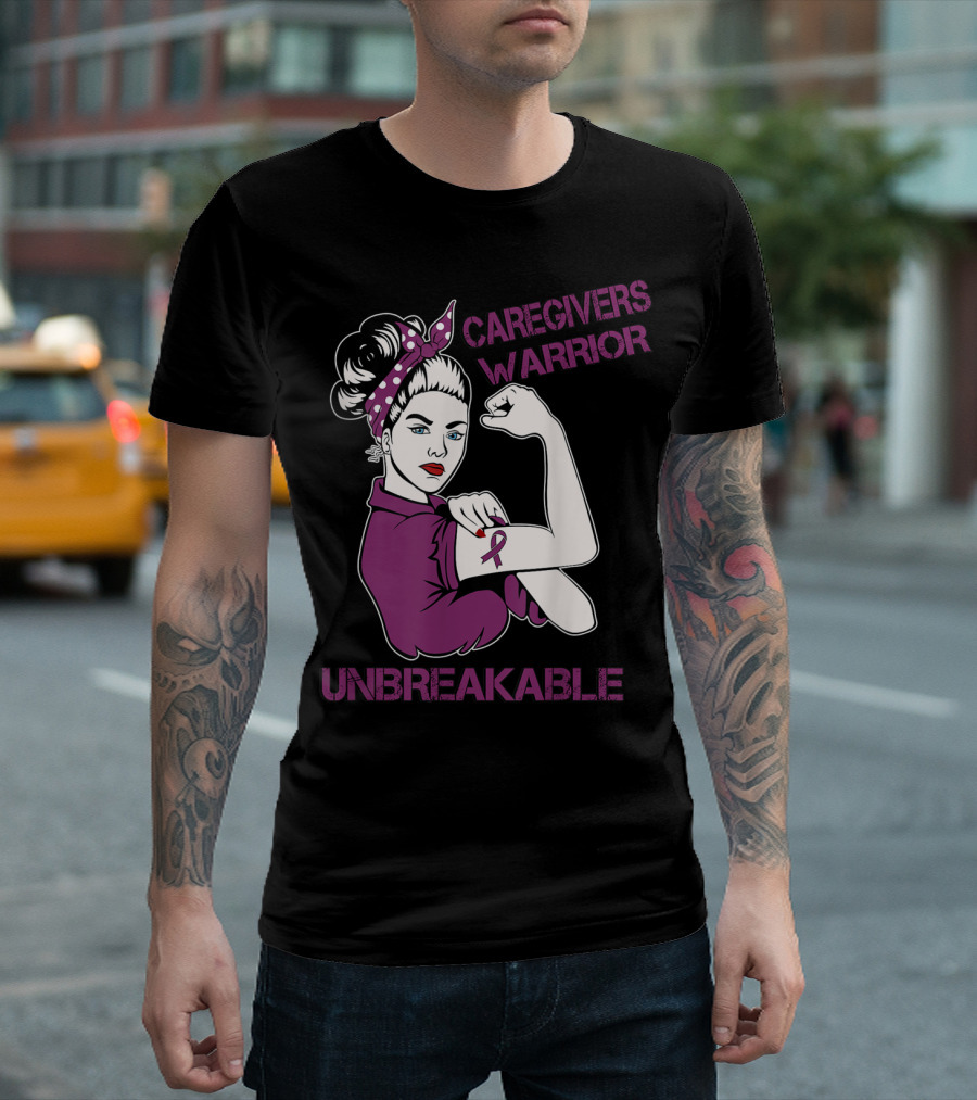 Caregivers Warrior Unbreakable Rosie The Riveter T-Shirt