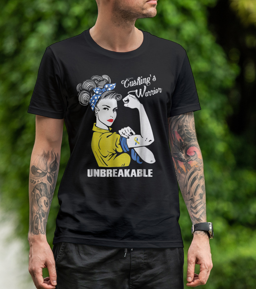 Cushing's Warrior Unbreakable Strong Woman Rosie Riveter T-Shirt